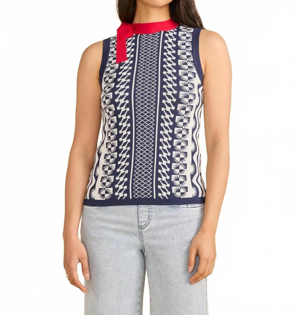 NEW FDJ sleeveless knit top in navy